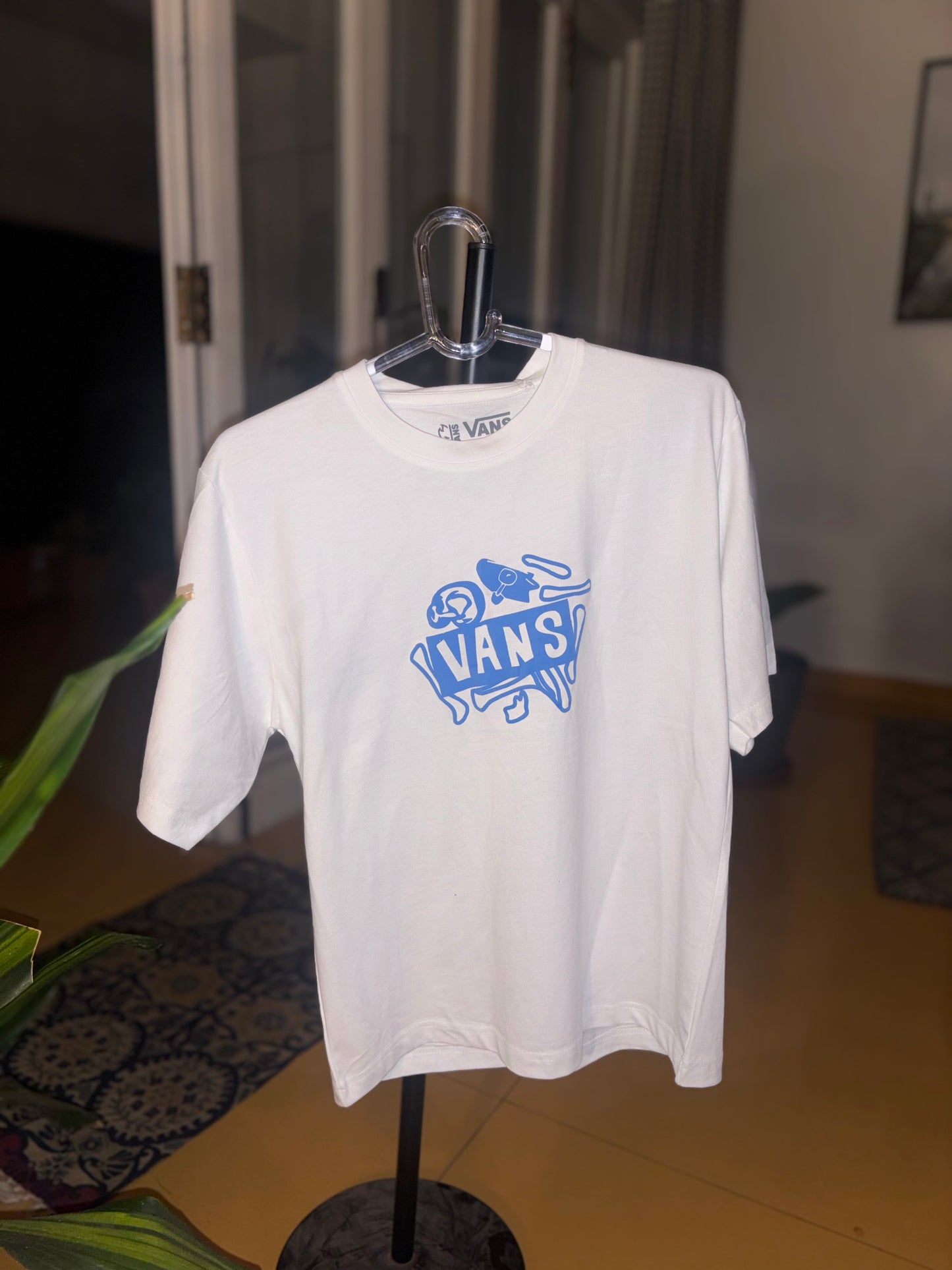 Vans Shattered Skeleton Graphic T-Shirt - Blue Logo & Bones (Unisex)